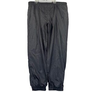 Y2K Nike Track Pants Mens XL Black Nylon Lined Windbreaker Zippered Ankle Zip